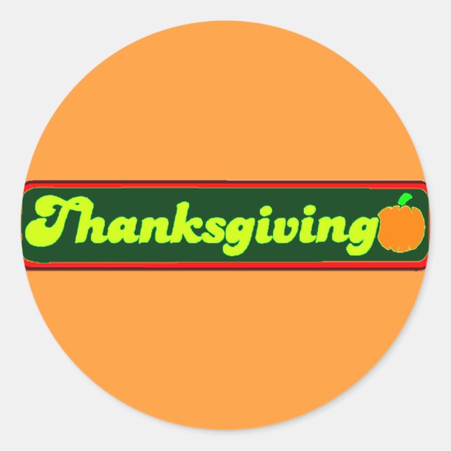 Sticker Rond Retro Thanksgiving Decal (Devant)