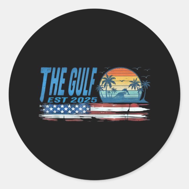 Sticker Rond Retro The Gulf Est 2025 Women Men  (Devant)