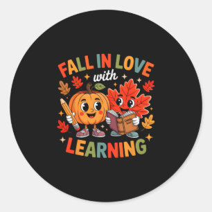 Sticker Rond Retro Tombez Amoureux De L'apprentissage Automne C