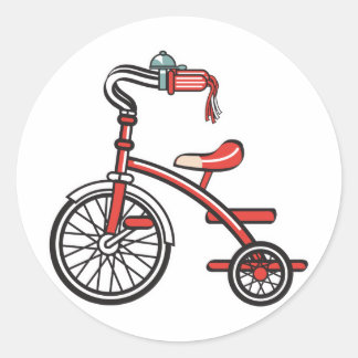Sticker Rond rétro tricycle