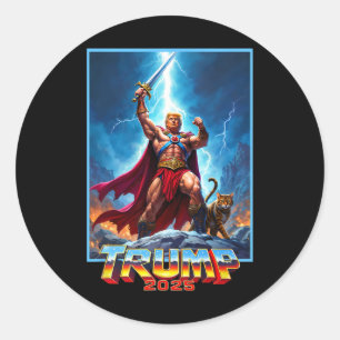 Sticker Rond Retro Trump 45 47 Président des États-Unis prennen