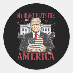 Sticker Rond Retro Trump est ma Valentine Trump White House Val