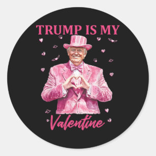 Sticker Rond Rétro Trump est mon Valentin Trump Valentine Day 1