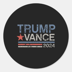 Sticker Rond Rétro Trump Vance Rayure Trump Jd Vance