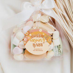 Sticker Rond Rétro un joyeux anniversaire bébé