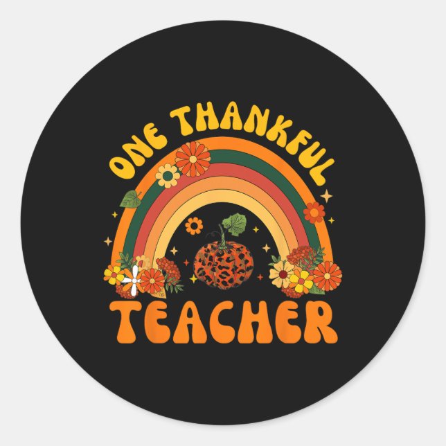Sticker Rond Retro Un Professeur Remercié Thanksgiving Automne 