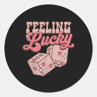 Sticker Rond Retro Valentines Day Drôle Sentiment Lucky Valenti