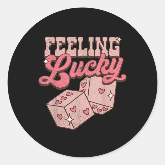 Sticker Rond Retro Valentines Day Drôle Sentiment Lucky Valenti (Devant)