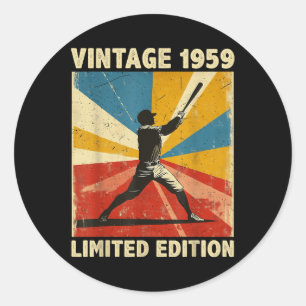 Sticker Rond Retro Vintage 1959 Baseball Lover Limited Edition
