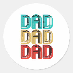 Sticker Rond Rétro Vintage Années 70 Papa Essentiel