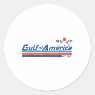 Sticker Rond Retro Vintage Beach Golfe De Us Amérique 2025 Usa
