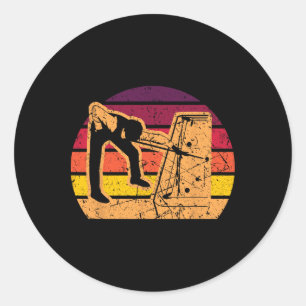 Sticker Rond Retro Vintage Billard Jeu 8 Ll Pool Player Tour