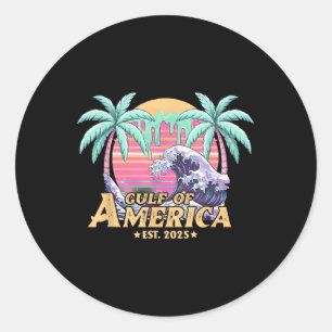 Sticker Rond Retro Vintage Golfe Des États-Unis Amérique 2025 A