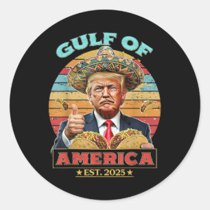Sticker Rond Retro Vintage Golfe Des Etats-Unis Amérique 2025 M