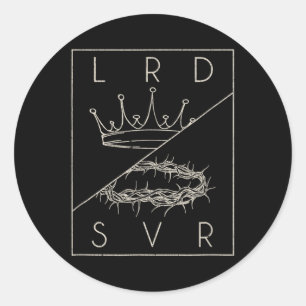 Sticker Rond Retro vintage Jésus Christian Lord &amp; Sauveur G