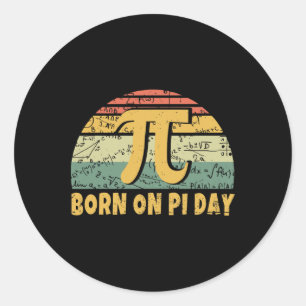 Sticker Rond Retro Vintage Né Mars Naissance Le Jour Du Pi