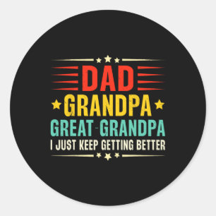 Sticker Rond Retro Vintage Papa grand-père grand-père Cool Faun