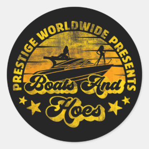 Sticker Rond Rétro Vintage, Prestige Mondial Bateaux Et Cute S