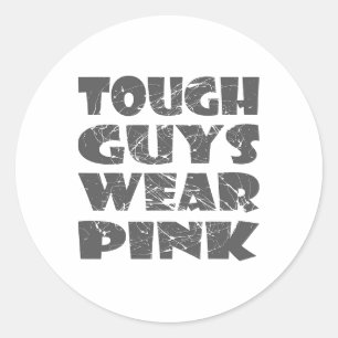 Sticker Rond Retro Vintage Tough Les Garçons Portent Rose - Can
