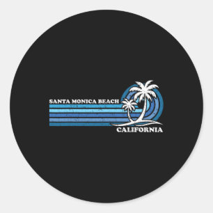 Sticker Rond Retro Vintage Vacances en famille Californie Père