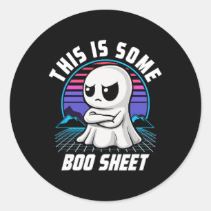 Sticker Rond Rétro Voici Une Petite Feuille De Boite Ghost Hall