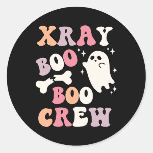 Sticker Rond Rétro Xray Boo Boo Crew Ghost X-ray Technician Hal