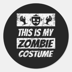 Sticker Rond Retro Zombies Halloween Garçons Enfants Costume am