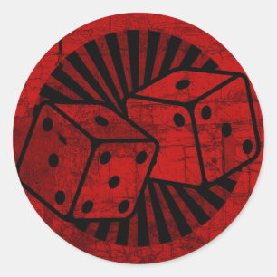 Sticker Rond Rétros matrices rouges
