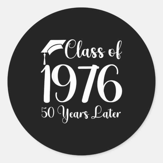 Sticker Rond Réunion de classe 1976 50 ans plus tard (Devant)