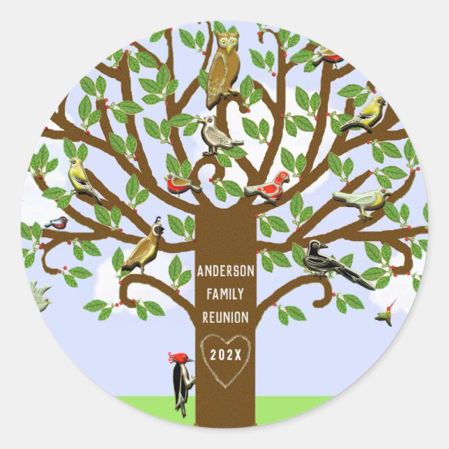 Sticker Rond Réunion de famille (Devant)