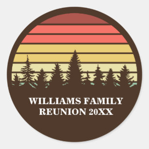 Sticker Rond Réunion de famille personnalisée Coucher de soleil
