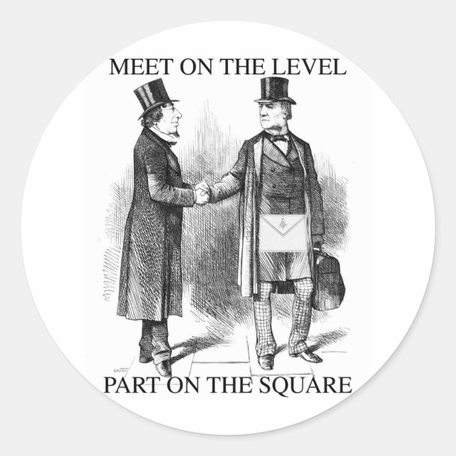 Sticker Rond Réunion des masons (Devant)