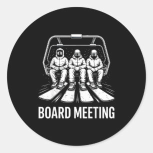 Sticker Rond Réunion du conseil des snowboardeurs passionnés de