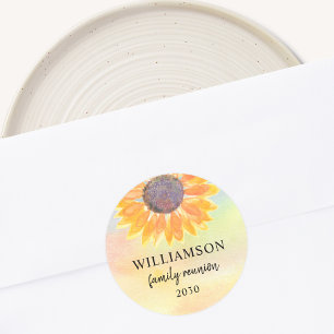 Sticker Rond Réunion familiale colorée