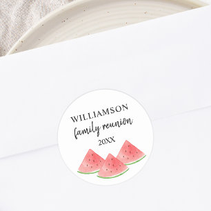 Sticker Rond Réunion familiale de pastèque