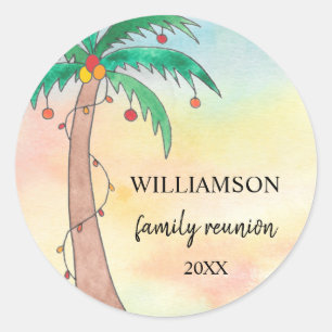 Sticker Rond Réunion familiale Palm Tree