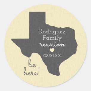 Sticker Rond Réunion familiale Sunshine Yellow State of Texas