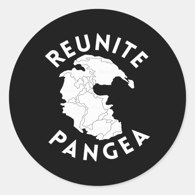 Sticker Rond Réunir la géologie de Pangea (Devant)