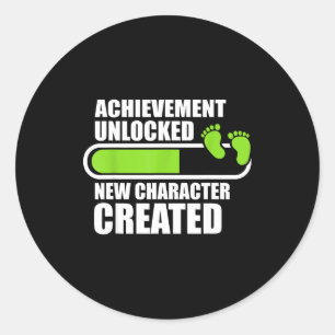 Sticker Rond Réussite débloquée Nouveau personnage D Drôle de g