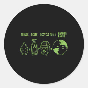 Sticker Rond Réutiliser le Jour des terres de chemise de recycl