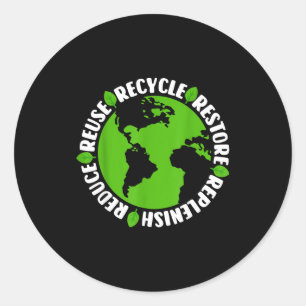 Sticker Rond Réutiliser Recycler Restaurer Reconstituer Réduire