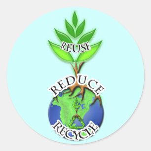 Sticker Rond Réutiliser Réduire Recycler