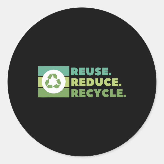 Sticker Rond Réutiliser Réduire Recycler Activisme De l'environ (Devant)