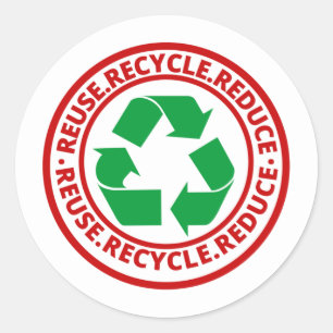 Sticker Rond Réutiliser, réduire, recycler le symbole