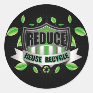 Sticker Rond Réutilisez le bouclier
