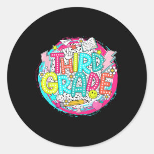 Sticker Rond Rêve à pois dalmate 3ème équipe Professeur de troi