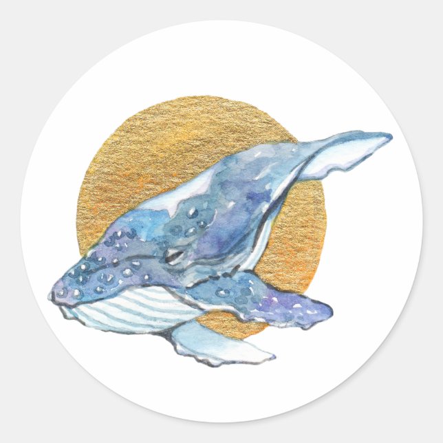 Sticker Rond Rêve de baleines (Devant)