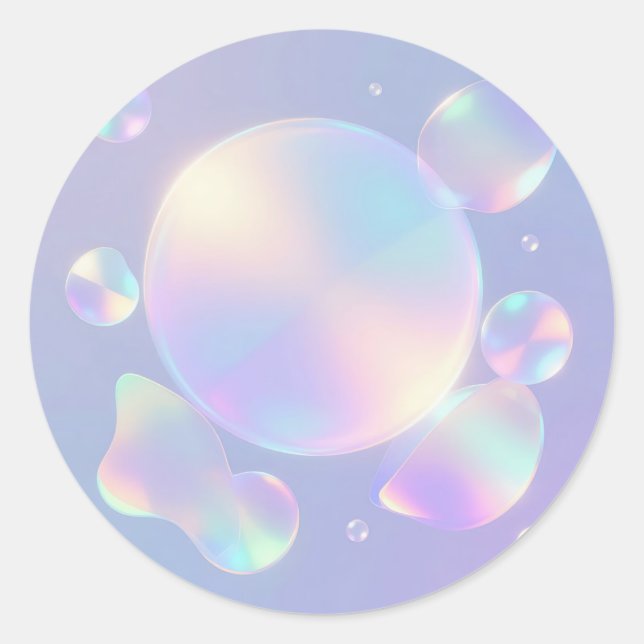 Sticker Rond Rêve de bulle de savon iridescent (Devant)