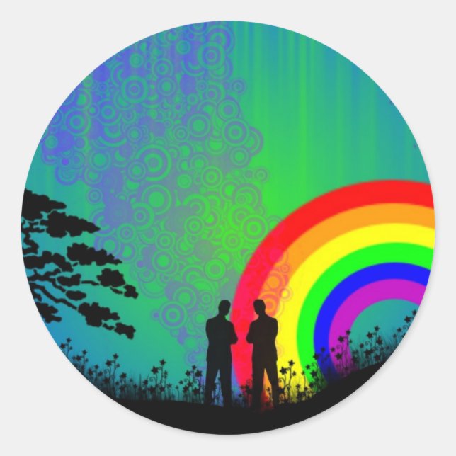 Sticker Rond Rêve d'été de minuit (Devant)