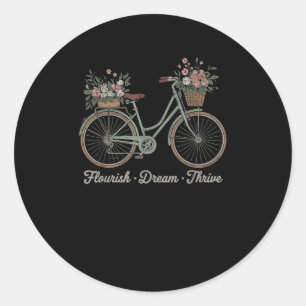 Sticker Rond Rêve fleurie Épouser Vélo floral Trump Res subtil
